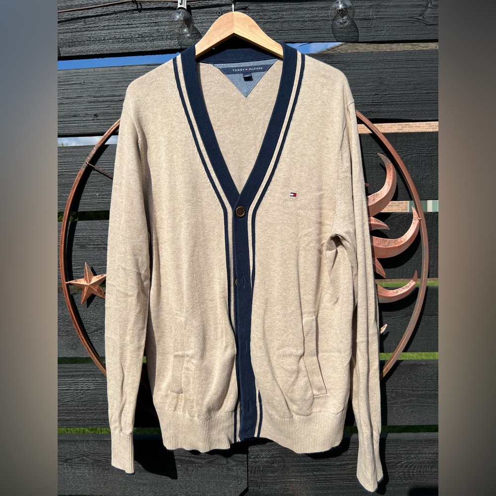 Tommy Hilfigher Cardigan Large Cream/Navy